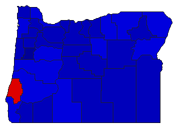 1976 Oregon County Map of General Election Results for Secretary of State