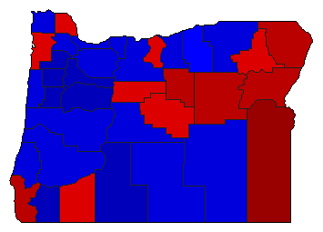1976 Oregon County Map of Republican Primary Election Results for Secretary of State