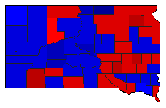 1976 South Dakota County Map of General Election Results for President