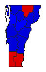 1976 Vermont County Map of General Election Results for Senator