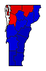 1976 Vermont County Map of General Election Results for Governor