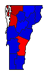1976 Vermont County Map of General Election Results for Lt. Governor