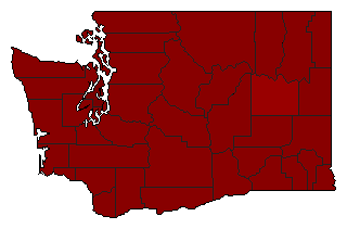 1976 Washington County Map of Democratic Primary Election Results for Senator