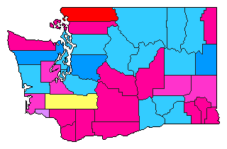 1976 Washington County Map of Republican Primary Election Results for Senator