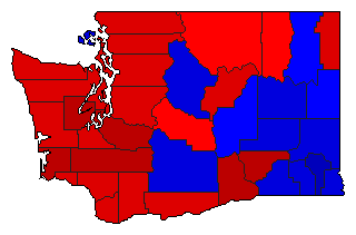 1976 Washington County Map of General Election Results for Governor