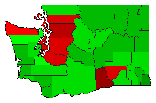 1976 Washington County Map of Democratic Primary Election Results for Governor