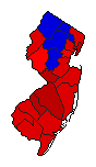 1977 New Jersey County Map of General Election Results for Governor