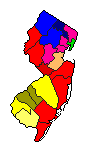 1977 New Jersey County Map of Democratic Primary Election Results for Governor