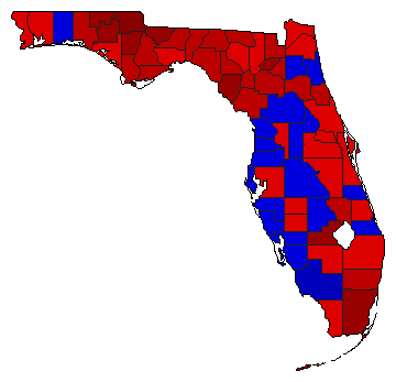 1978 Florida County Map of General Election Results for Governor