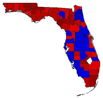 1978 Florida County Map of General Election Results for Secretary of State