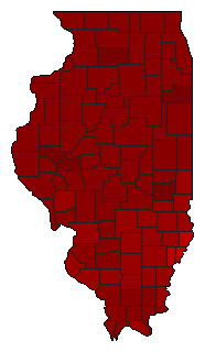 1978 Illinois County Map of Democratic Primary Election Results for Governor