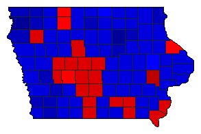 1978 Iowa County Map of General Election Results for Senator