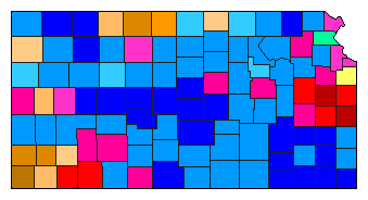 1978 Kansas County Map of Republican Primary Election Results for Senator