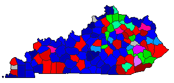 1978 Kentucky County Map of Republican Primary Election Results for Senator