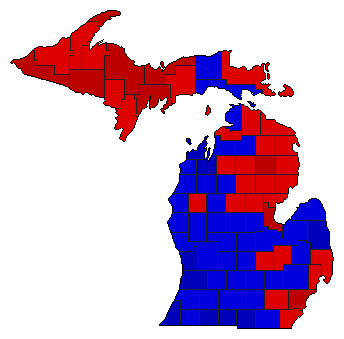 1978 Michigan County Map of General Election Results for Senator