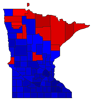 1978 Minnesota County Map of Special Election Results for Senator