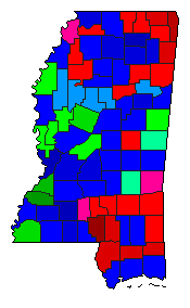1978 Mississippi County Map of General Election Results for Senator