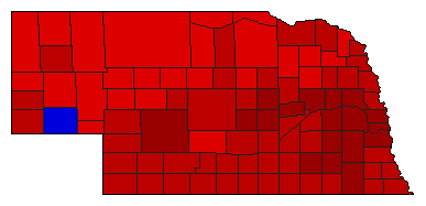 1978 Nebraska County Map of General Election Results for Senator