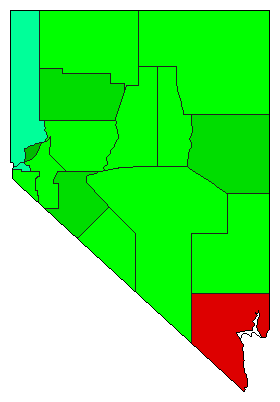 1978 Nevada County Map of Democratic Primary Election Results for State Treasurer