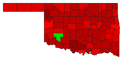1978 Oklahoma County Map of Democratic Primary Election Results for Insurance Commissioner