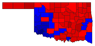 1978 Oklahoma County Map of Democratic Primary Election Results for Governor