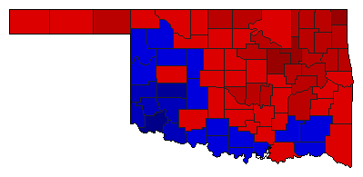 1978 Oklahoma County Map of Democratic Runoff Election Results for Governor