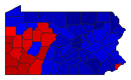 1978 Pennsylvania County Map of General Election Results for Governor