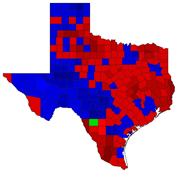 1978 Texas County Map of General Election Results for Governor