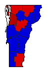 1978 Vermont County Map of General Election Results for Lt. Governor