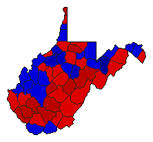 1978 West Virginia County Map of General Election Results for Senator
