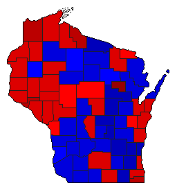 1978 Wisconsin County Map of General Election Results for State Treasurer
