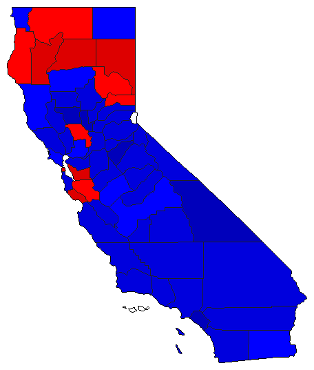 1978 California County Map of General Election Results for Lt. Governor