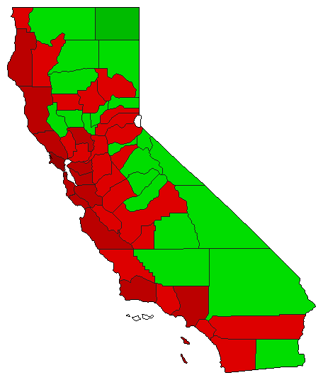 1978 California County Map of General Election Results for Initiative