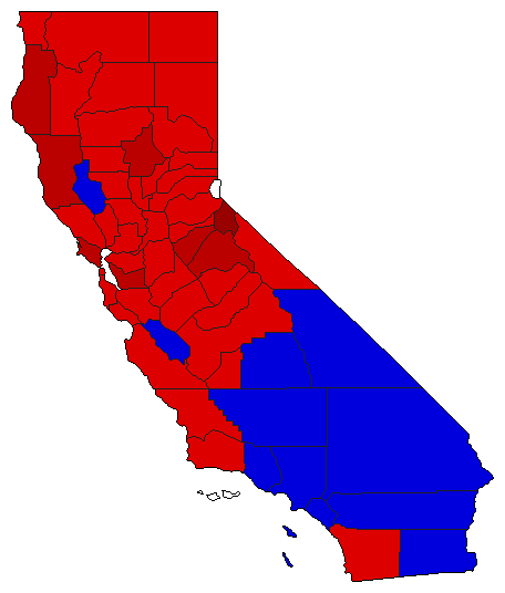 1978 California County Map of Democratic Primary Election Results for Attorney General