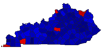 1979 Kentucky County Map of Republican Primary Election Results for State Auditor