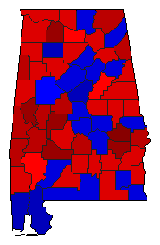 1980 Alabama County Map of General Election Results for Senator