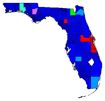 1980 Florida County Map of Republican Primary Election Results for Senator