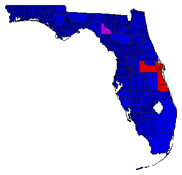 1980 Florida County Map of Republican Runoff Election Results for Senator