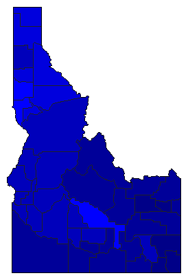 1980 Idaho County Map of General Election Results for President
