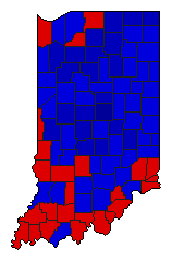 1980 Indiana County Map of General Election Results for Senator