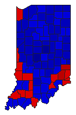1980 Indiana County Map of General Election Results for Governor