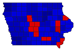 1980 Iowa County Map of General Election Results for Senator