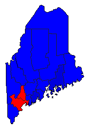 1980 Maine County Map of General Election Results for President