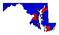 1980 Maryland County Map of General Election Results for President