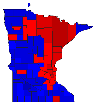1980 Minnesota County Map of General Election Results for President