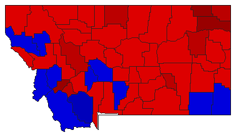 1980 Montana County Map of General Election Results for Governor