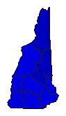 1980 New Hampshire County Map of General Election Results for President