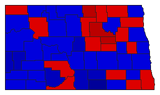1980 North Dakota County Map of General Election Results for Agriculture Commissioner
