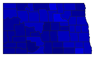 1980 North Dakota County Map of General Election Results for Secretary of State