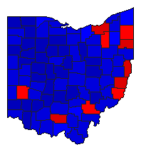 1980 Ohio County Map of General Election Results for President